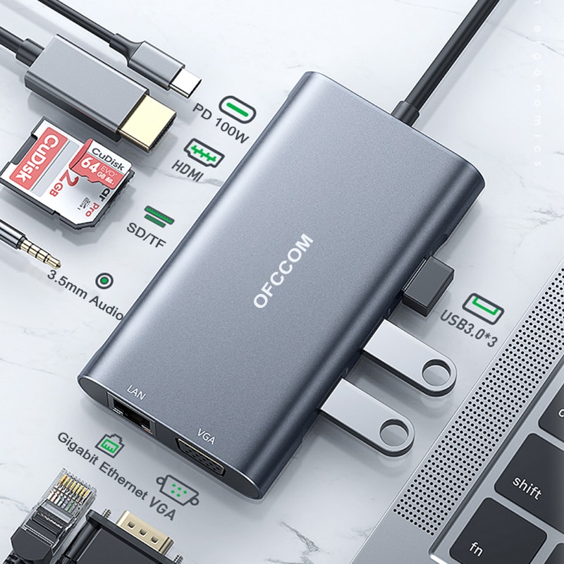 OFCCOM-USB C   C 3.1 4k HDMI PD 100W RJ45..
